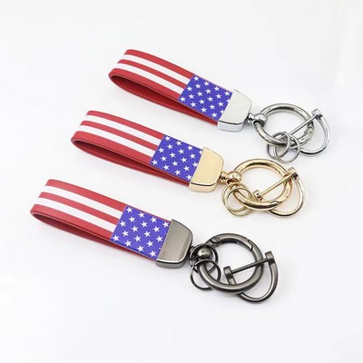 American Flag Car Keychain