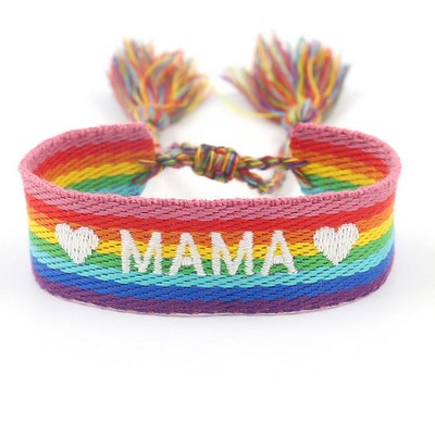 Fashionable Ethnic Embroidered Woven Wristband