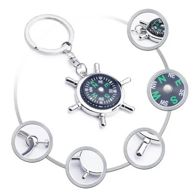 Metal Compass Keychain for Men