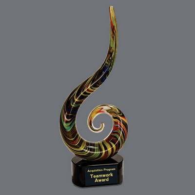 15 1/2" Color Swoop Art Glass