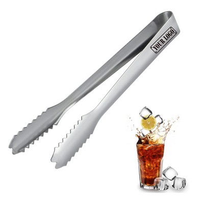 7" Stainless Steel Ice Tongs with Teeth