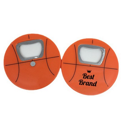 Round Basketball - Patterned Bottle Opener Fridge Magnet