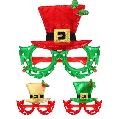Christmas Decorative Glasses with Top Hat Design