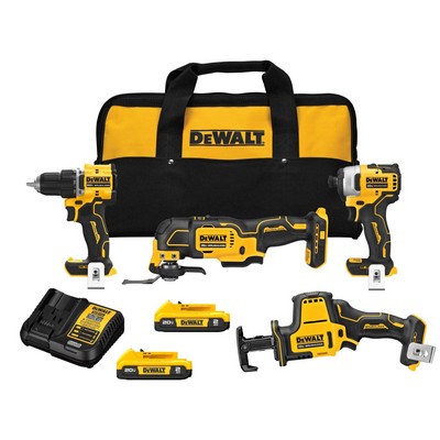 DeWalt Atomic 20V Max 4-Tool Combo Kit - Multi-Tool Driver Impact Driver Recip Saw