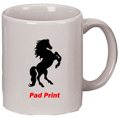 11 oz Light Grey C-Handle Ceramic Coffee Mug