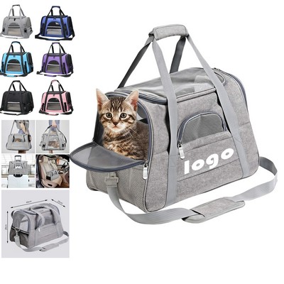Airline Approved Soft-Sided Cat Carrier – Breathable Travel Bag with Multiple Entrances