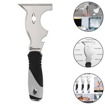 10-in-1 Stainless Steel Putty Knife Scraper for Wall Paint Spackle Mud Drywall Filler Cleaning