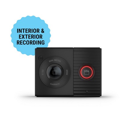 Garmin Dash Cam Tandem Dual-Lens Dash Cam W/ Two 180-Degree Lenses