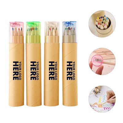 12-Piece Colored Pencils Tube With Sharpener