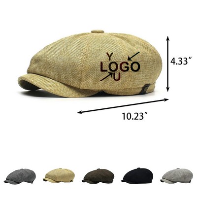 Men's Cotton Linen Newsboy Hat