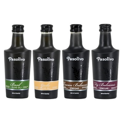 Basil Olive Oil, Garlic Olive Oil, Tuscan Balsamic & Fig Balsamic 200mL