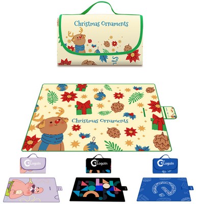 Custom Text Picnic Extra Large Blanket Beach Mat 79"x57"