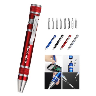 Aluminum Pen Style Multi Function 8" 1 Tool Kit