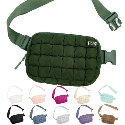 Womens Waterproof Quilted Puffer Fanny Pack
