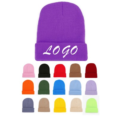 Premium Embroidery Cuffed Knitted Beanie Cap