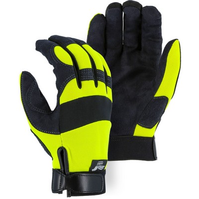 Majestic 2137HY Armor Skin? Mechanics Glove with Hi-Viz Knit Back