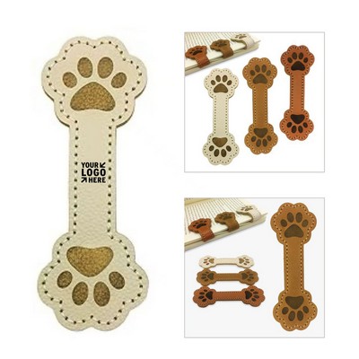 Paw Shaped Magnetic Leather Bookmark