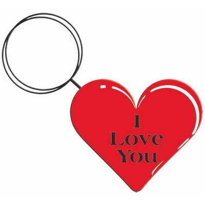 Heart Key Chain w/Clear Mirrored Back (4 Square Inch)