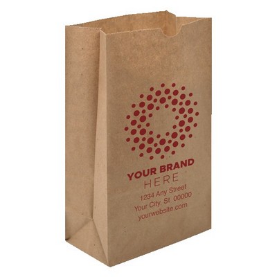 One Color 1-Sided SOS Kraft Paper Bags (6" x 11.0625" x 3.625")