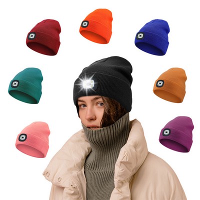 LED Rechargeable Lighting Knitted Beanie
