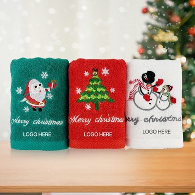 Christmas Santa Cotton Embroidered Towel