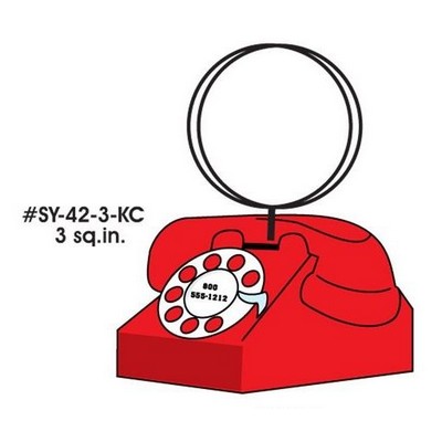 Rotary Dial Telephone Executive Key Chain w/Mirrored Back (3 Square Inch)