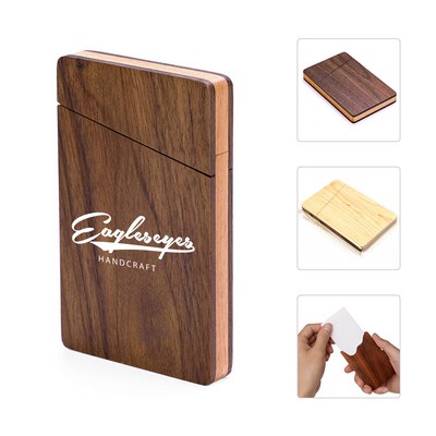 Walnut Wooden Business Card Box