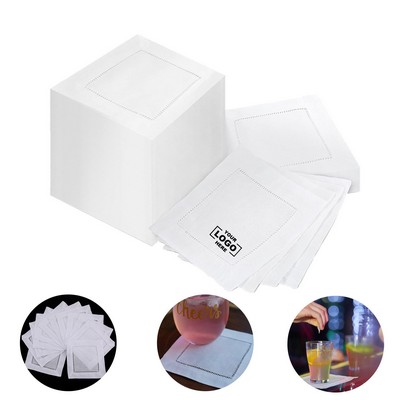 Hemstitch Linen Cocktail Napkins