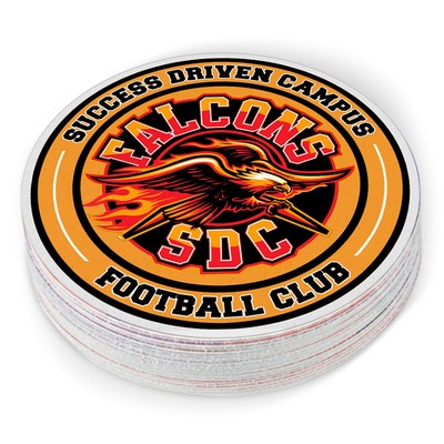 6" Full Color Indoor Paper Stickers - Circle