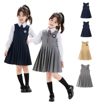 Classroom Uniforms Girls' Jumper Dress with Pleated Skirt