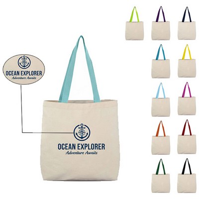 Natural Cotton Tote with Contrast Web Handle