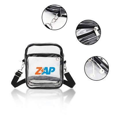 Clear PVC Waterproof Stadium Crossbody Bag