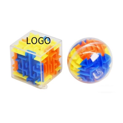 3D Stereo Cube & Round Mini Maze Ball