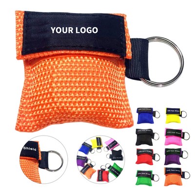 CPR Face Shield Mask With One Way Valve And Keychain Attachment