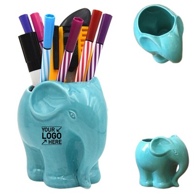 Ceramic Elephant Pen Holder