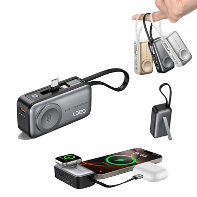 Mini 5000mAh Portable Charger Power Bank with Watch Magnetic Charger