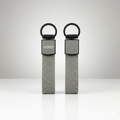 Braided PU Leather Keychain Loop Strap Long Leather Key Holder Car Keyring Pendant Key Fob