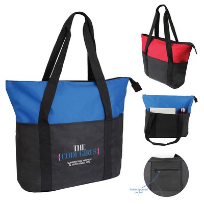 Dual Color Zipper Tote