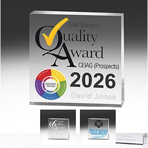 2 1/2" x 2 1/2" x 1/2" Mini Square Acrylic Paperweight - (Photoimage Full Color Imprint)