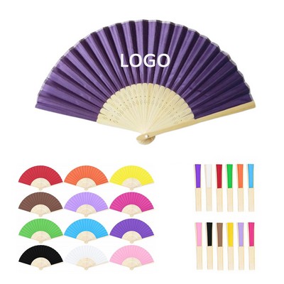 8.3" Exquisite Japanese Bamboo Silk Folding Fan