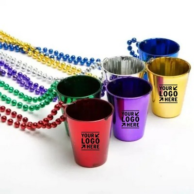Mardi Gras Shot Glasses on Beaded Necklace