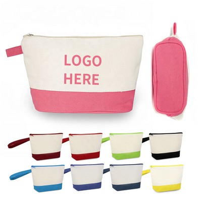 Dual-Hued Canvas Beauty Pouch