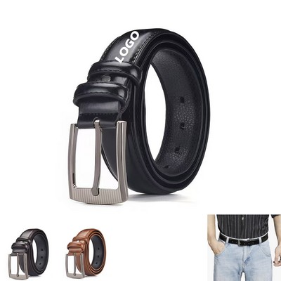 Men's Casual Leather Jeans Belts Classic Work Business Dress Belt with Prong Buckle for Men