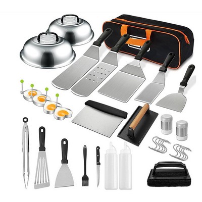 34 Piece BBQ Stainless Steel Barbecue Tool Set
