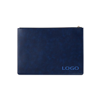 A4 PU Leather Envelope File Pouch With Zipper