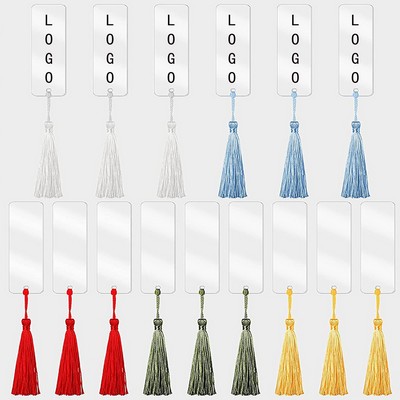 Transparent Acrylic Bookmark With Tassel