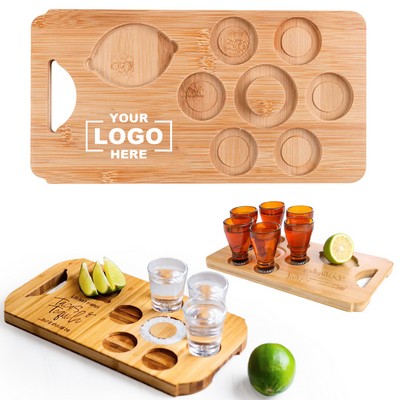 Wooden Rectangular Tequila Cup Tray