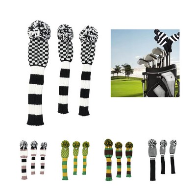 3Pcs Golf Club Knitted Headcover