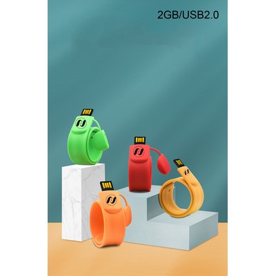 Slap Bracelet Silicone Wristband USB Flash Drive Bracelet 2 GB