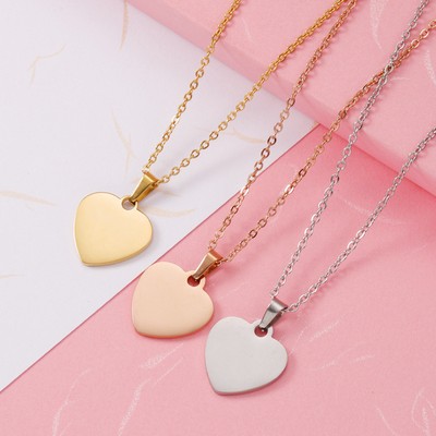 Stainless Steel Tag Pendant Necklace